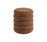 Pouf en tissu bouclette terracotta ECAMBI