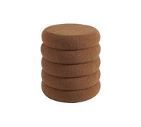 Pouf en tissu bouclette terracotta ECAMBI