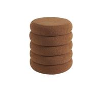 Pouf en tissu bouclette terracotta ECAMBI