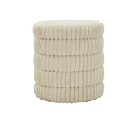 Pouf en Tissu Côtelé "Goteborg Levels" 46cm Blanc