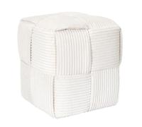Home Deco Factory Pouf HD0538 côtelé tressé Scott — polyvalent siège/repose-pieds 36×38×36 cm Beige