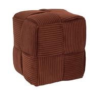 Pouf en tissu côtelé tressé Scott terracotta