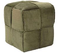Home Deco Factory - Pouf côtelé tressé Scott - Design moderne, confort optimal - 36x38x36 cm - Vert