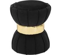 Pouf en tissu et métal Flower 40 x 44 cm noir Noir G
