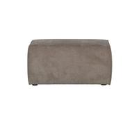 Pouf en tissu marron, ovale, uni, rembourré, fixe - VT wonen, Lofty - 84x62x42 cm