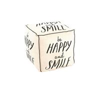 Pouf en Tissu optique vintage - 48 x 48 x 47 cm --
