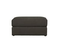 Pouf en tissu polyester gris, carré, rembourré, coussin amovible 20 cm, pieds 3 cm - VT wonen, Family - 90x98x44 cm