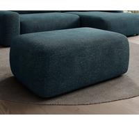 Pouf en tissu texturé bleu DAVISO