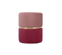 Pouf en tissu velours - Sicaan - Louise - D.35 x H.44 cm - Rose framboise et Métal Doré