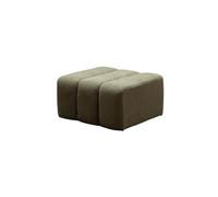 Pouf en tissu vert, uni, carré, fixe - Chehoma, Nasrine - 74x70x41 cm