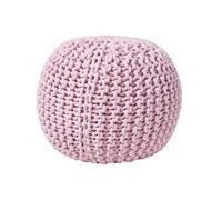 Pouf en tricot Rond Coloris Rose Pastel 35 x 40 cm