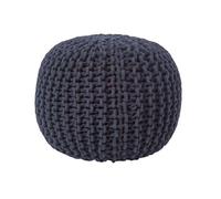Pouf en tricot rond -Noir 35 x 40 cm