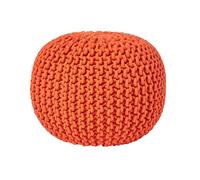 Pouf en tricot rond Orange
