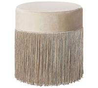 Pouf en velours beige d 36 cm VIRGINIA