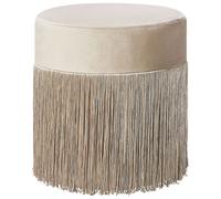 Pouf En Velours Beige D 36 Cm Virginia Beige