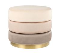 Pouf en velours beige LOUIN