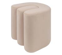 Atmosphera – Pouf Bolan en velours 40x40cm Beige
