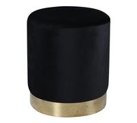 Venture Home Pouf Benji 35x35x42,5 cm Velours Noir et laiton Multicolore