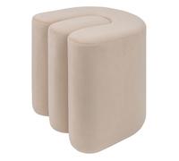 Pouf en velours coloris beige - Longueur 39,5 x Profondeur 39,5 x Hauteur 40,5 cm