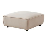 Pouf en velours côtelé beige BORORE