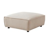 Pouf en velours côtelé beige BORORE de
