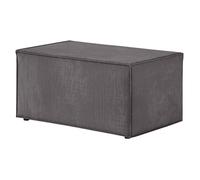 Pouf en velours côtelé CLARISSE - Gris foncé - L90 x P50 x H41cm - LOUNGITUDE