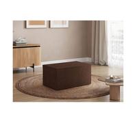 Pouf en velours côtelé CLARISSE - Marron - L90 x P50 x H41cm - LOUNGITUDE