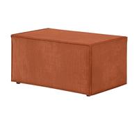 Pouf en velours côtelé CLARISSE - Terracotta - L90 x P50 x H41cm - LOUNGITUDE