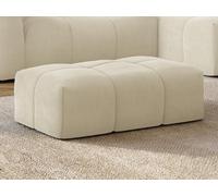 Pouf en velours côtelé beige NAEMIA de Maison Céphy