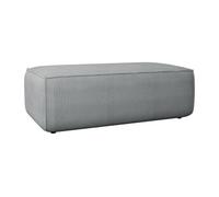 Pouf en velours côtelé gris clair AMELIA