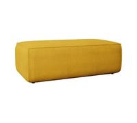 Pouf en velours côtelé jaune AMELIA