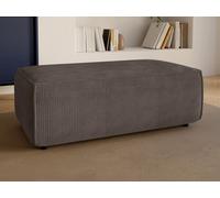 Pouf en velours côtelé marron AMELIA