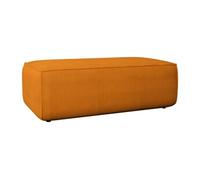 Pouf en velours côtelé orange clair AMELIA