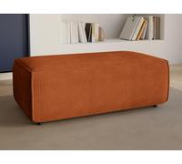 Pouf en velours côtelé terracotta AMELIA