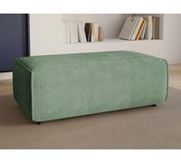 Pouf en velours côtelé vert amande AMELIA