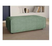 Pouf en velours côtelé vert amande AMELIA