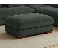 Pouf en velours côtelé vert SPERONE