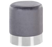 Pouf En Velours Gris D 36 Cm Brigitte Gris