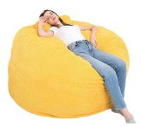 Pouf en velours jaune, 86 x 56 cm, meuble de salon, coussin de sol non rempli, siège adulte élégant, décoration d'intérieur chic pour salon et chambre à coucher