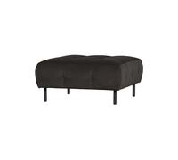 Pouf en velours Loma gris foncé, rectangulaire, fixe, uni - Woood, Lloyd - 90x90x45 cm