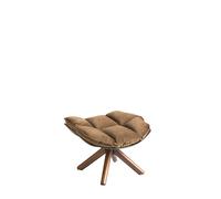 Pouf en velours marron ey Noyer Marron