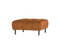 Pouf en velours marron, rectangulaire, fixe, grand, assise mousse - Woood, Lloyd - 90x90x45 cm