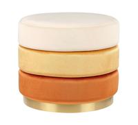 Beliani Pouf en Velours Orange Assise Supplémentaire de Salon Repose-Pieds Glamour Louin