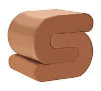 Pouf en Velours Rembourré Forme de S Repose-Pied Marron Doré Arcadia