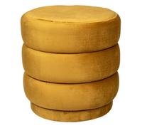 Pouf en velours ""Sinan"" Atmosphera - 40x40x40 - Ocre