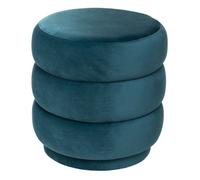 Pouf en velours ""Sinan"" Atmosphera - Bleu canard