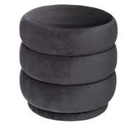 Pouf en velours ""Sinan"" Atmosphera - Gris foncé