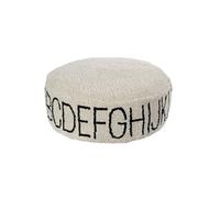 Pouf enfant ABC Noir et Beige - 20 x 70 x 70 cm - Housse lavable