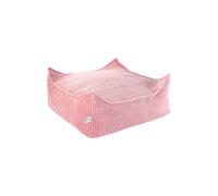 Pouf Enfant Ottoman Carré - Coussin De Sol Déhoussable En Velours Côtelé Pink Mousse TU