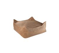 Pouf enfant ottoman carré - coussin de sol déhoussable en velours côtelé toffee TU